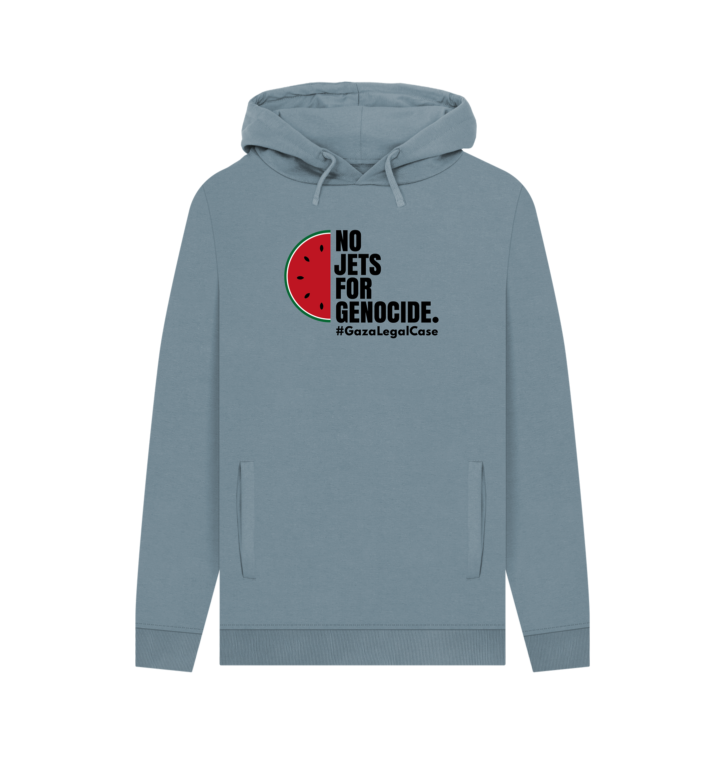 Stone Blue Printed Hoody Front