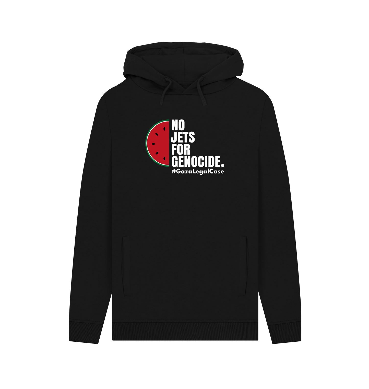 Black Printed Hoody Front