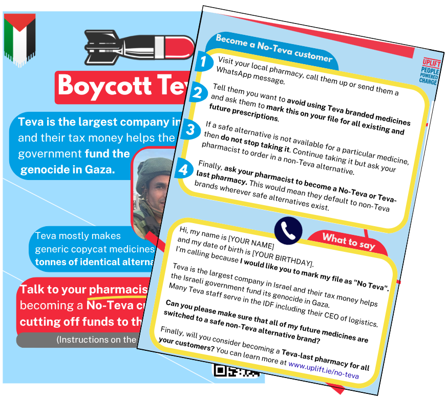 Boycott Teva products - leaflets