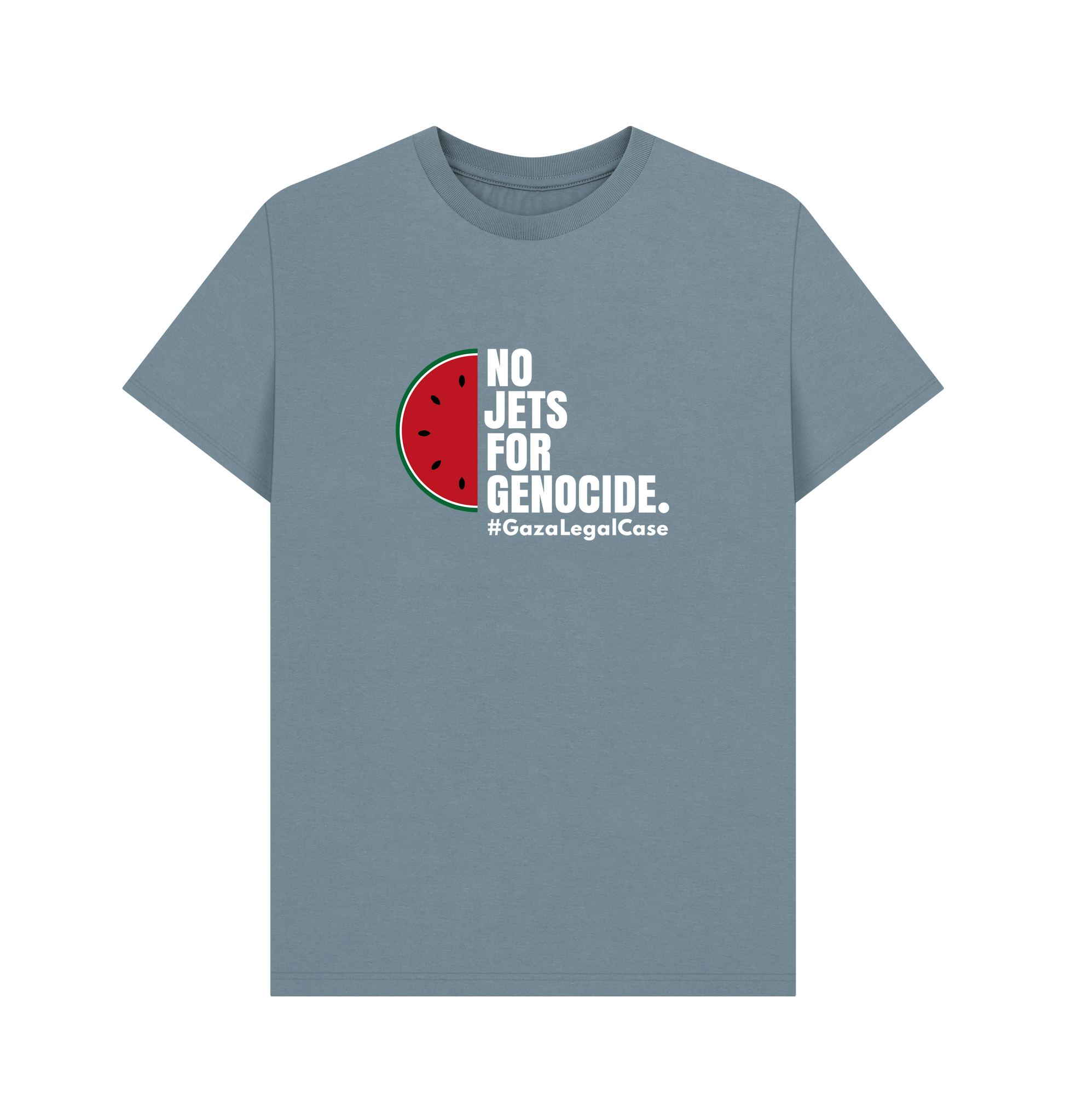 Stone Blue Printed T-shirt Front
