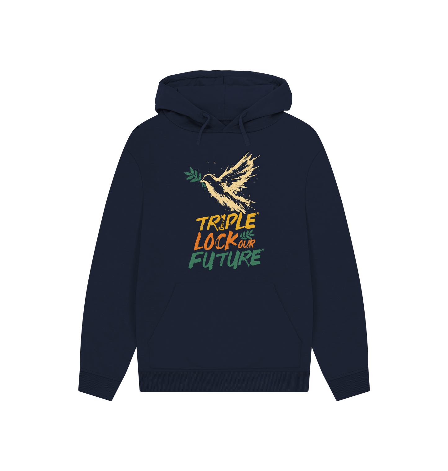 Navy Printed Hoody Front