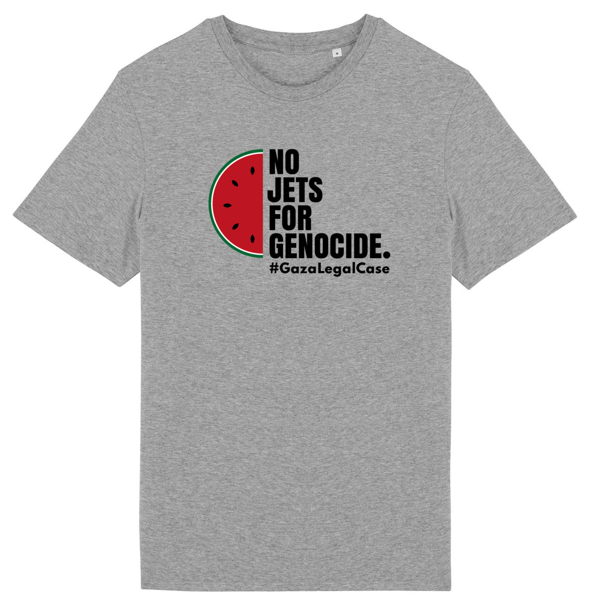 No Jets For Genocide T-Shirt. Black text