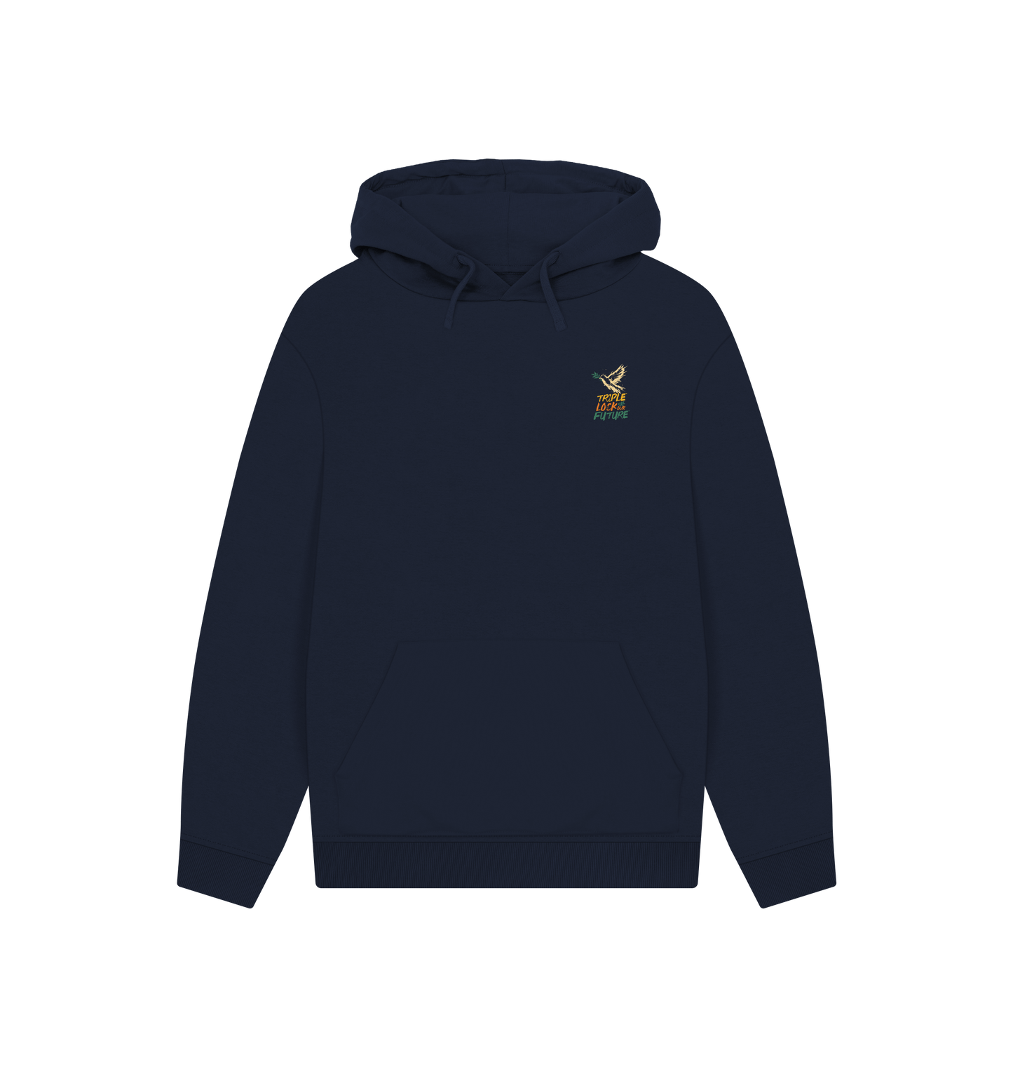 Navy Printed Hoody Front