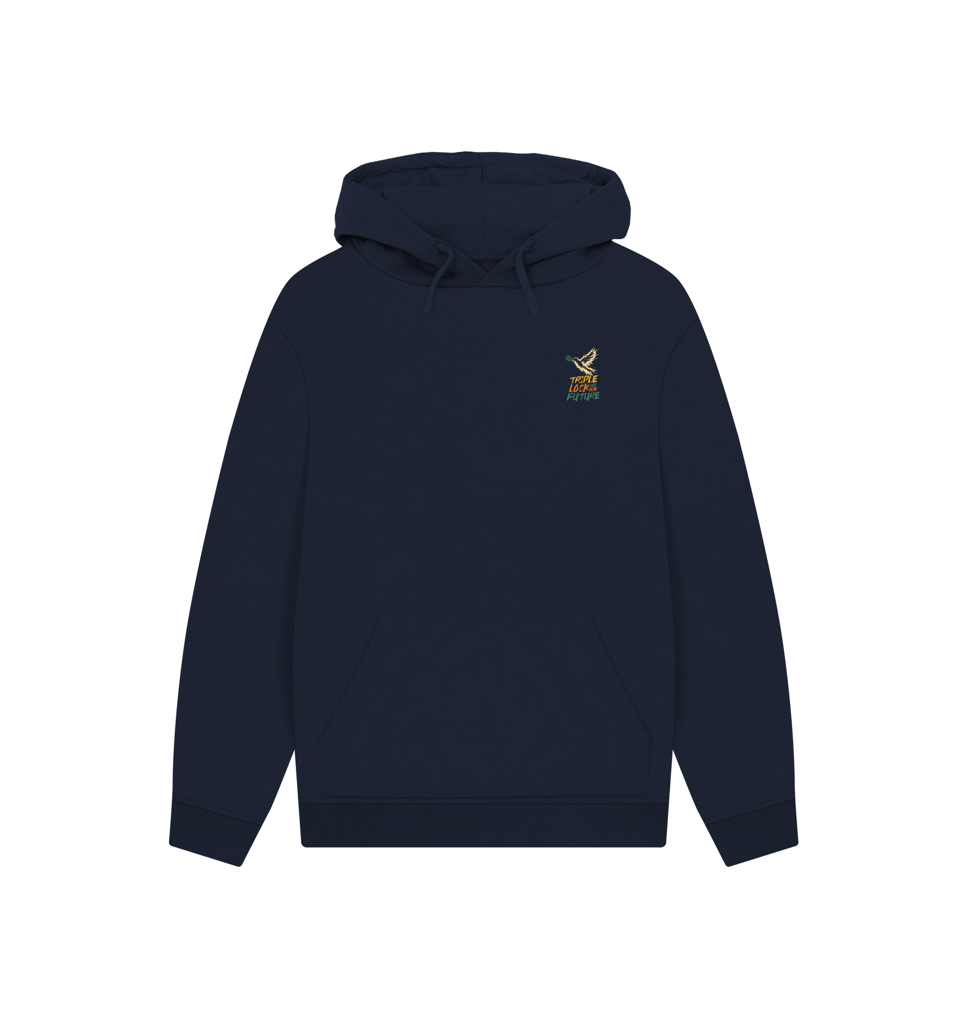 Navy Printed Hoody Front