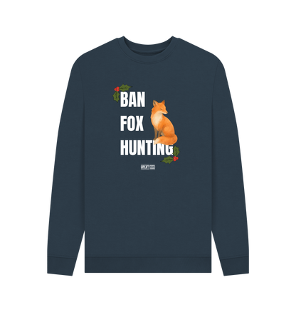 Navy Blue Printed Sweater Front