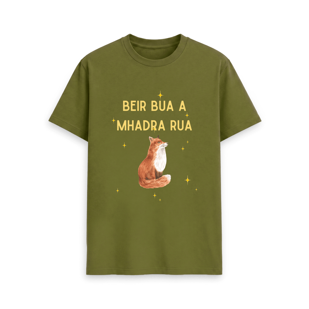 Moss Green Printed T-shirt Front