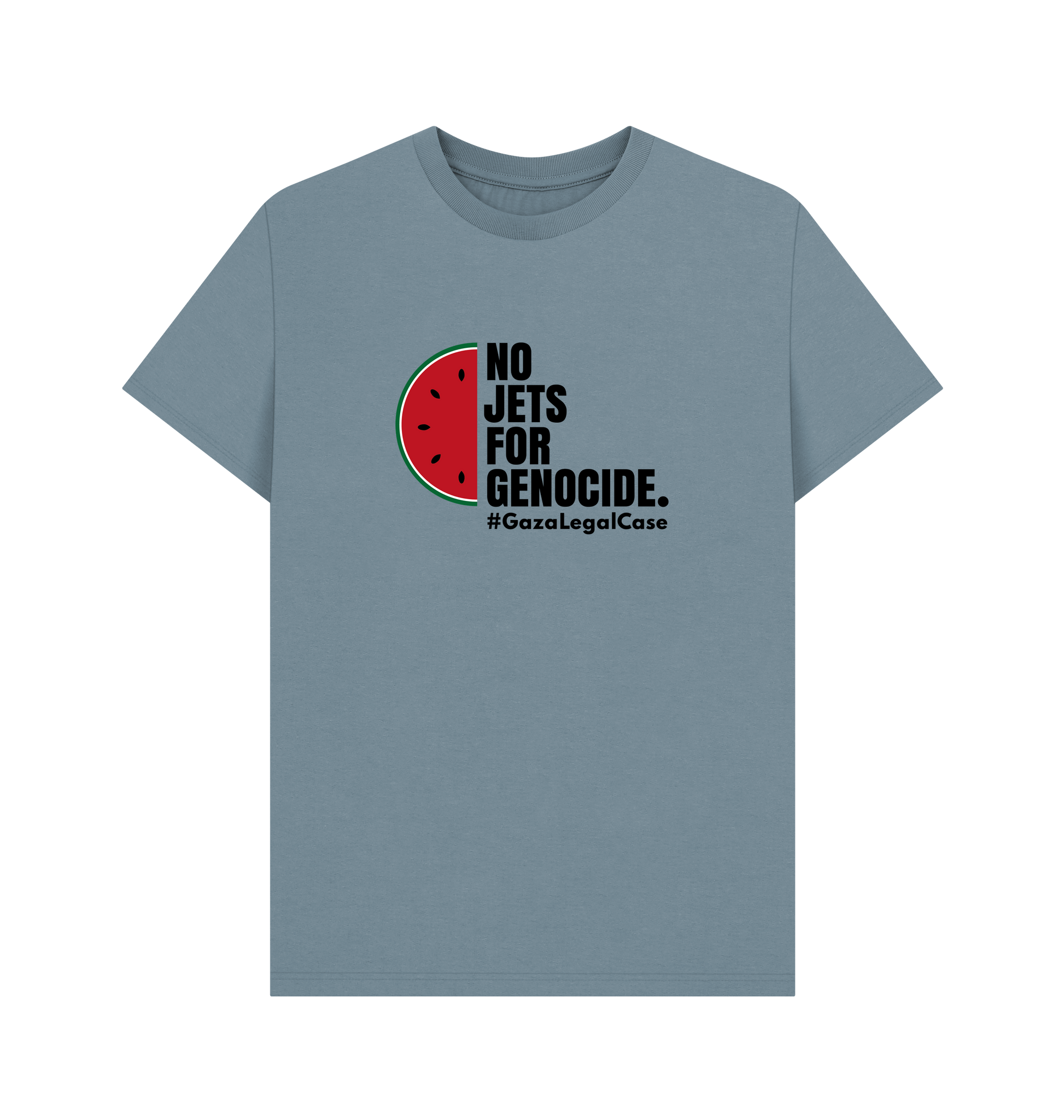 Stone Blue Printed T-shirt Front