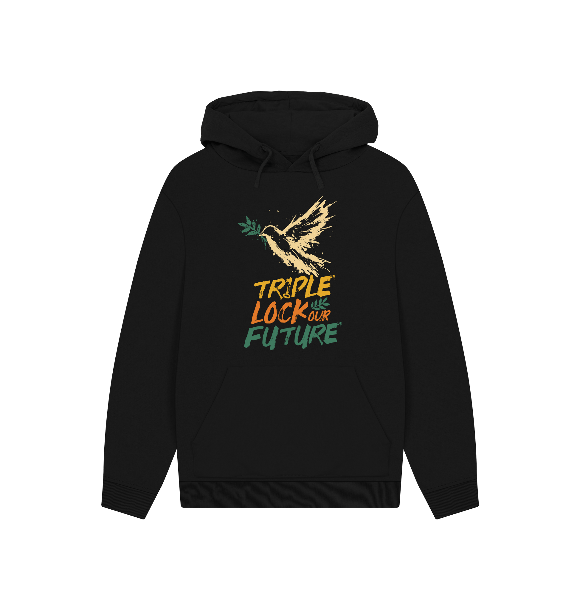 Black Printed Hoody Front