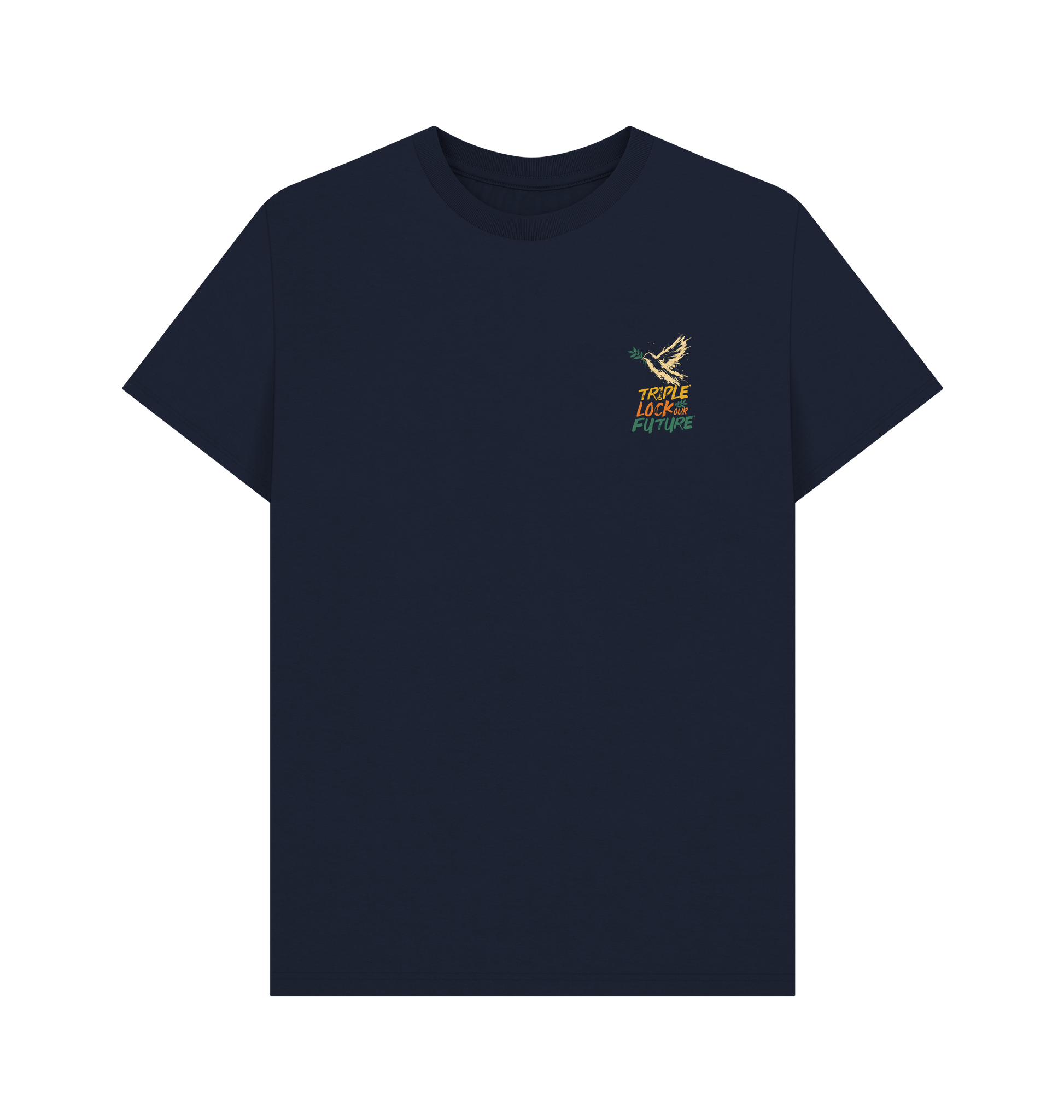 Navy Blue Printed T-shirt Front