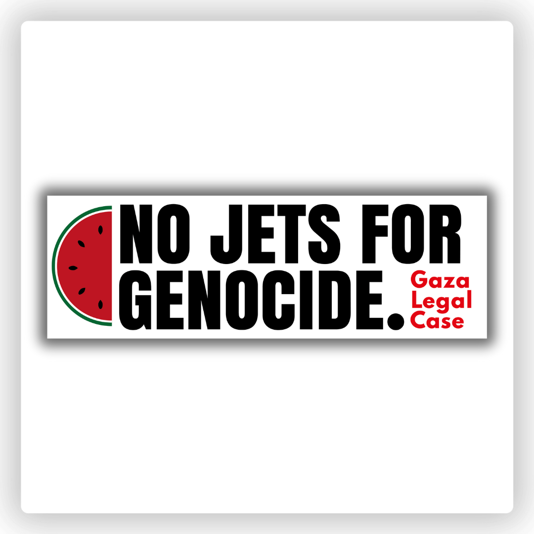 No Jets For Genocide Car Bumper Sticker