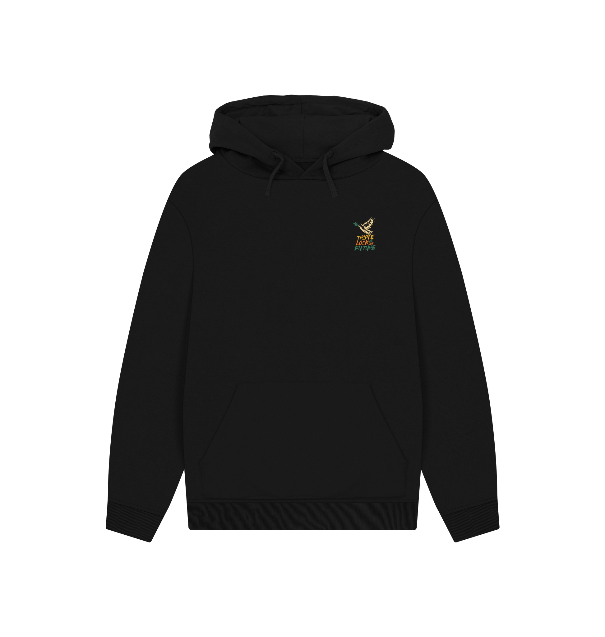 Black Printed Hoody Front