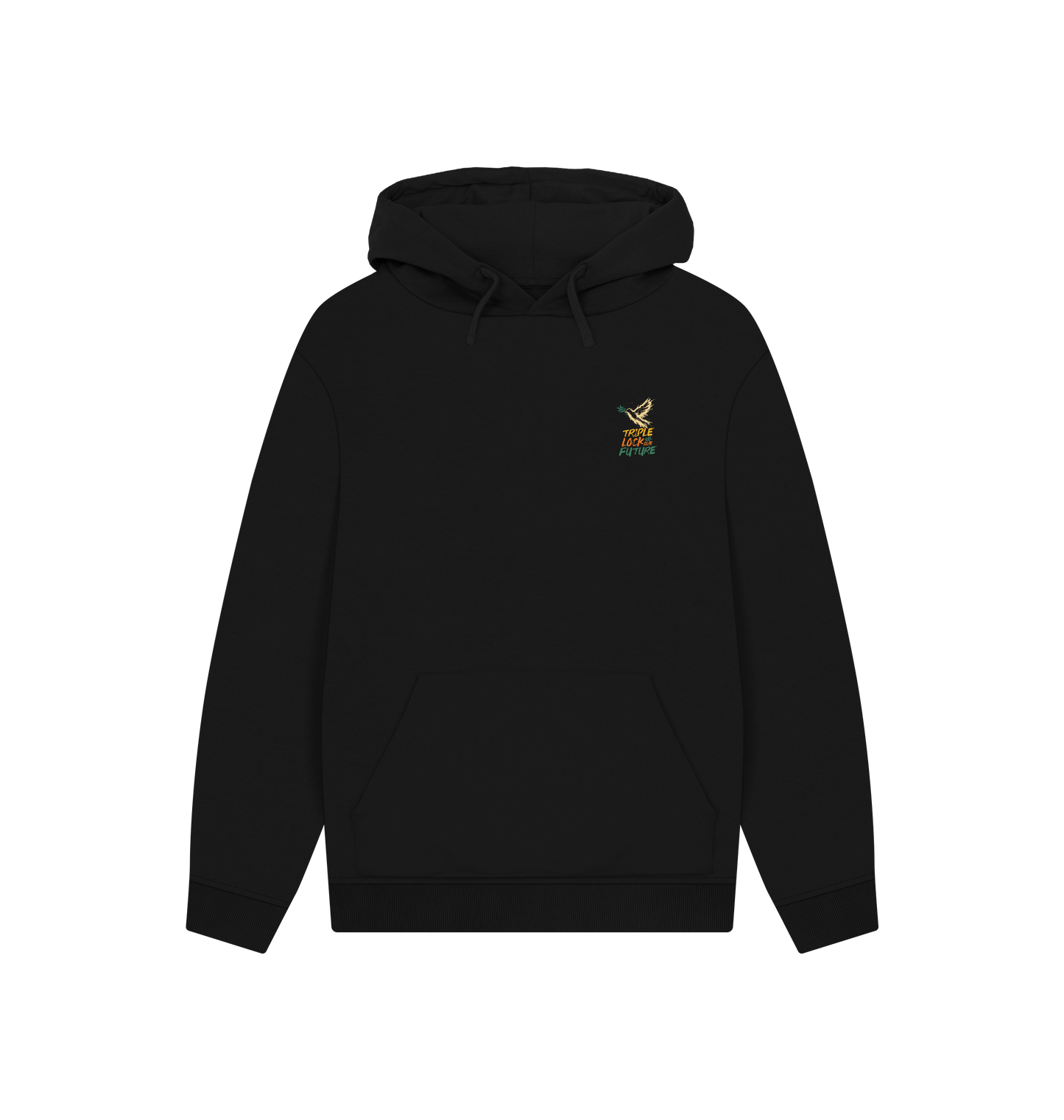 Black Printed Hoody Front