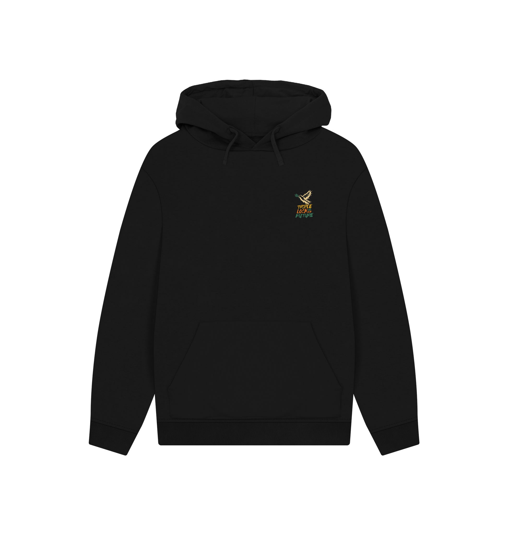 Black Printed Hoody Front