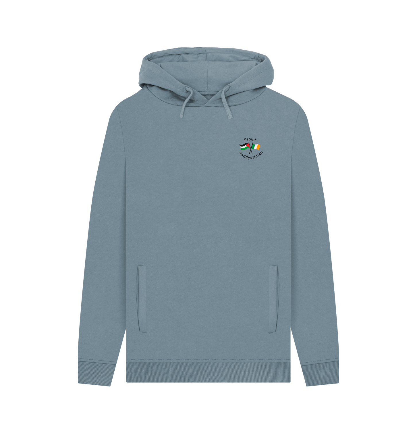 Stone Blue Printed Hoody Front