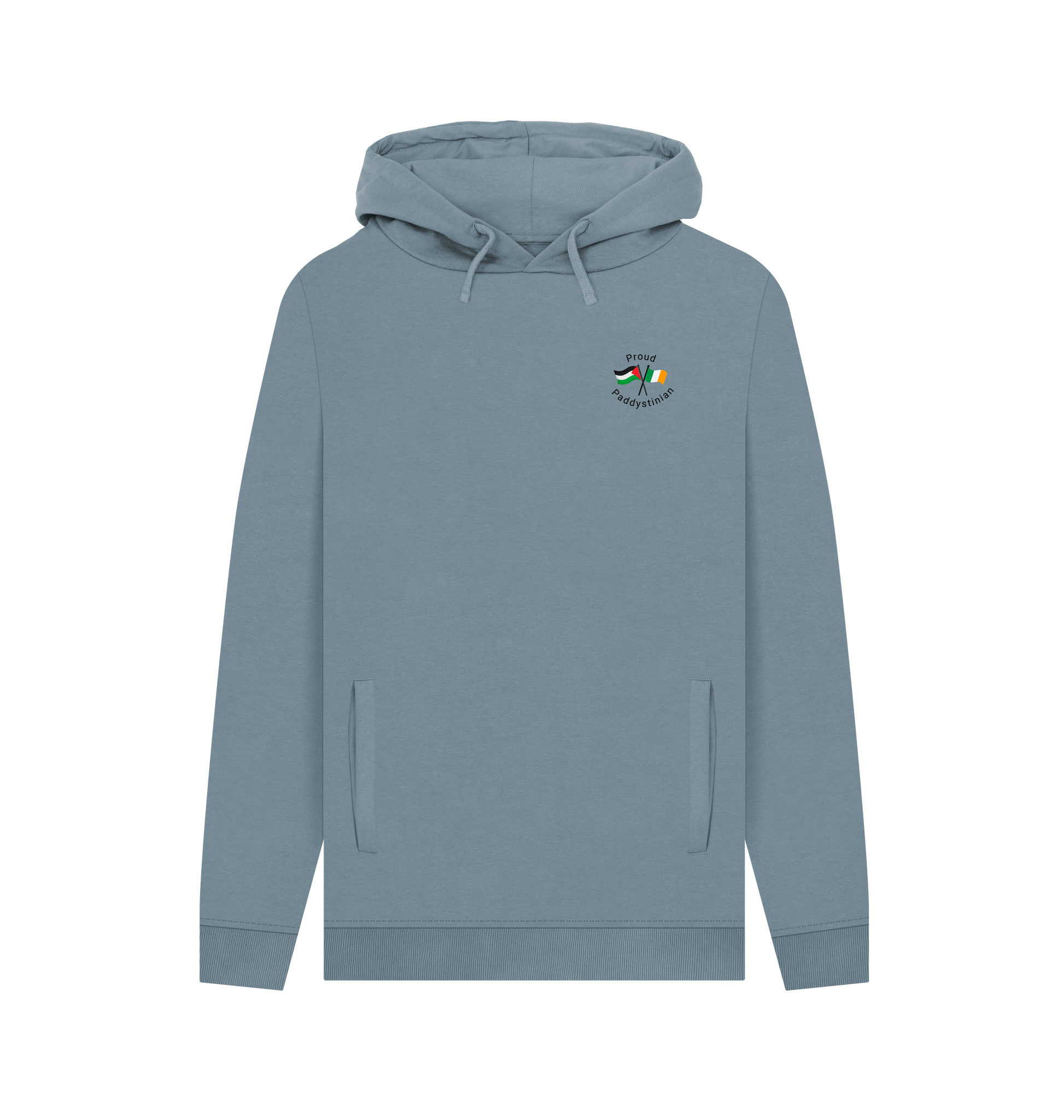 Stone Blue Printed Hoody Front